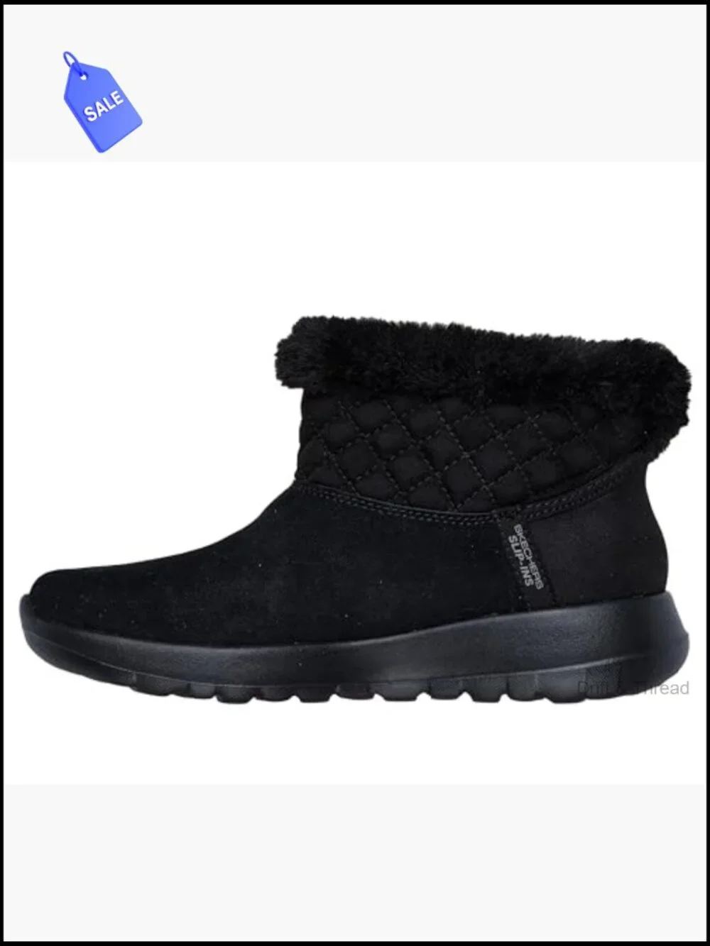 Cozy Quilted Suede Ankle Booties with Memory Foam, Slip-On Winter Boots